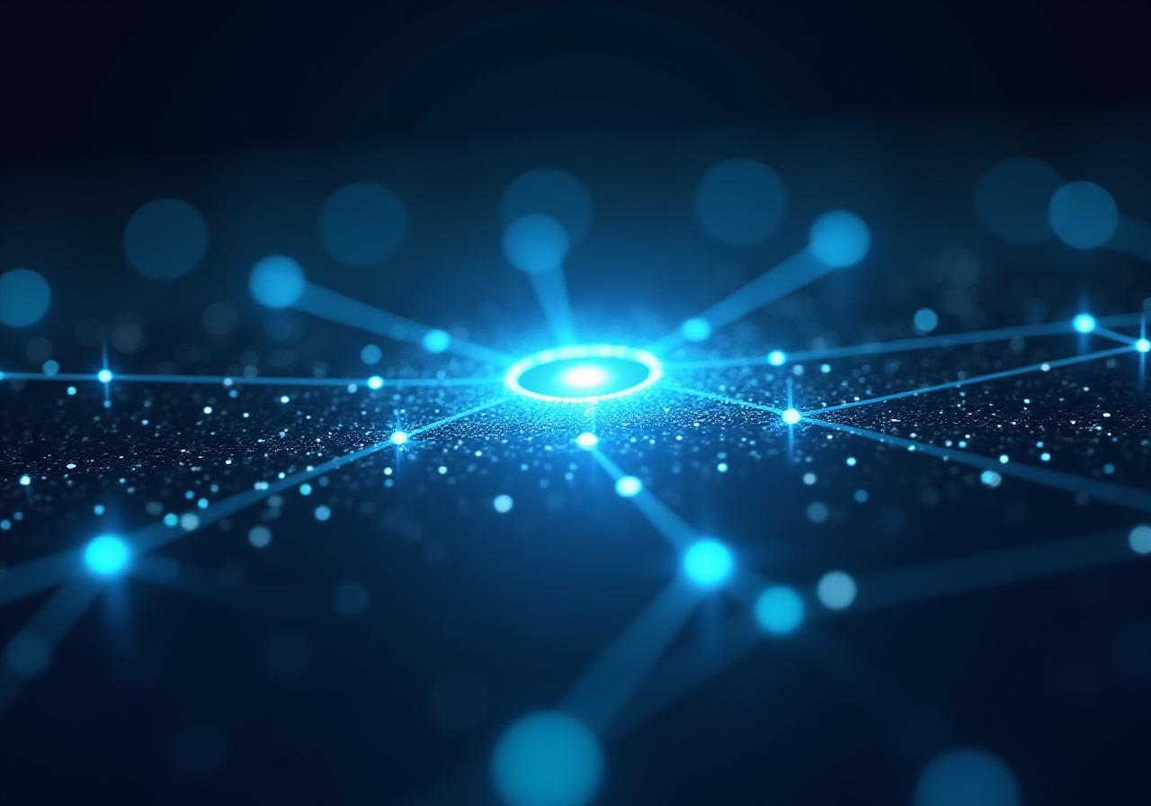 Abstract representation of AI data processing and automated reporting interface